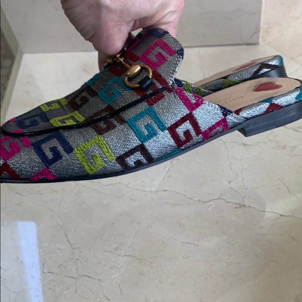 Gucci Lurex Princetown metallic GG Mules - Picture 13 of 15